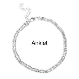 Silver Rhinestone Anklet